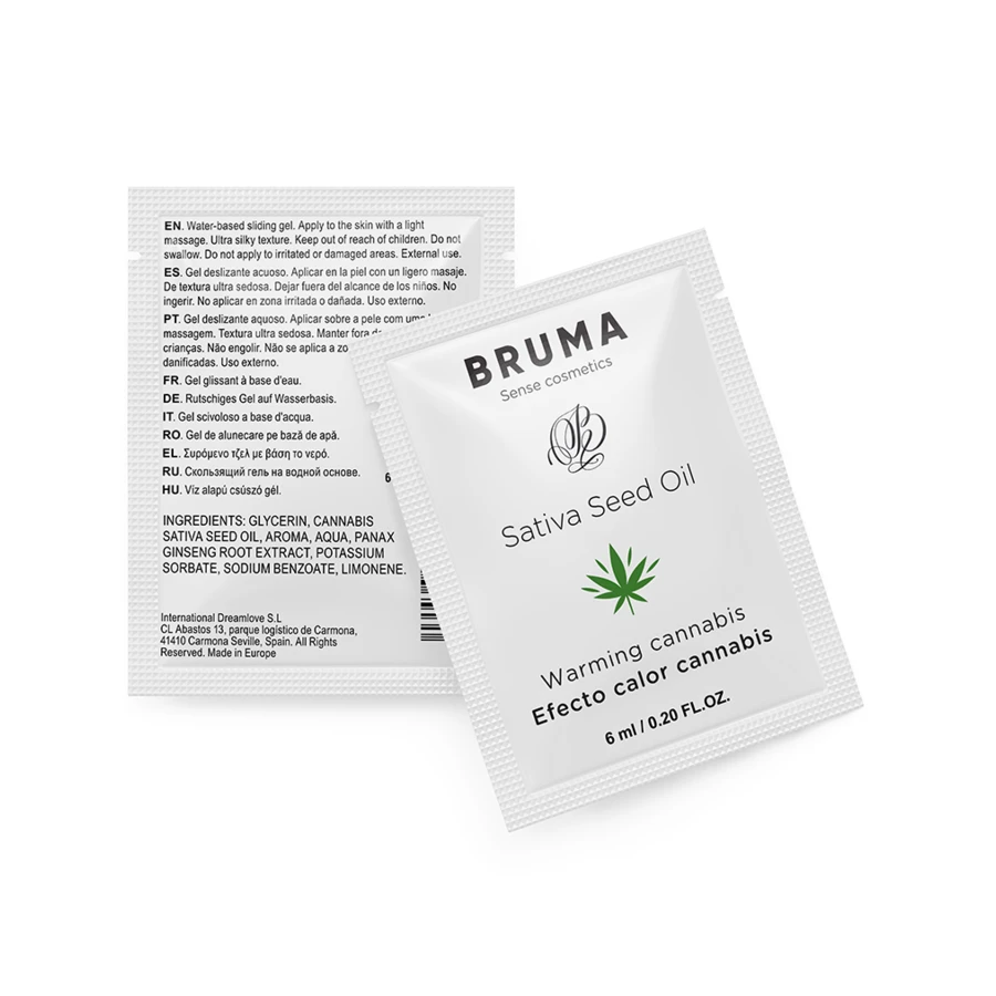 BRUMA - GEL SCORREVOLE ALL''OLIO DI SEMI DI SATIVA GUSTO CANNABIS RISCALDANTE 6 ML